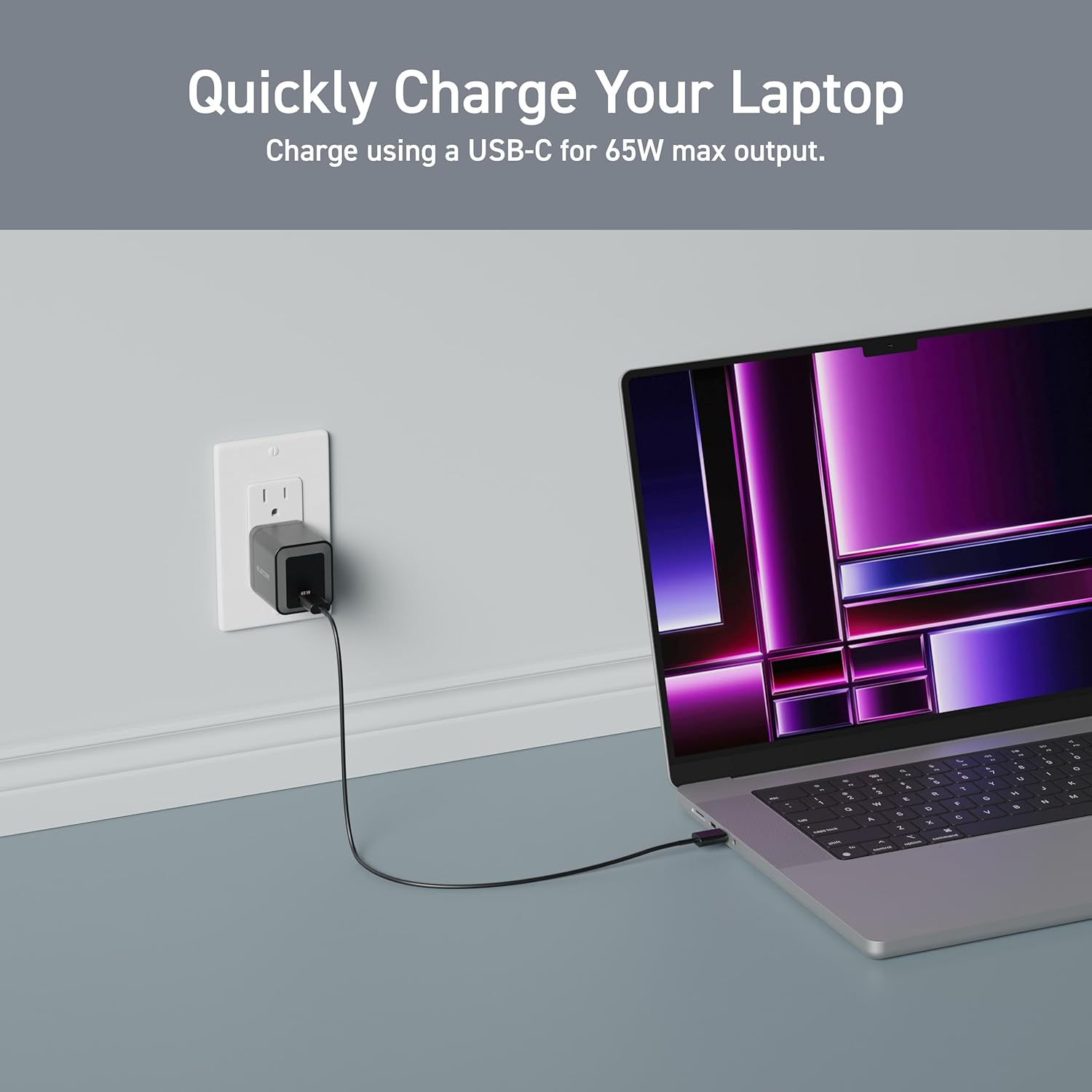 Elecom 65W USB-C GaN Wall Charger (2C1A)