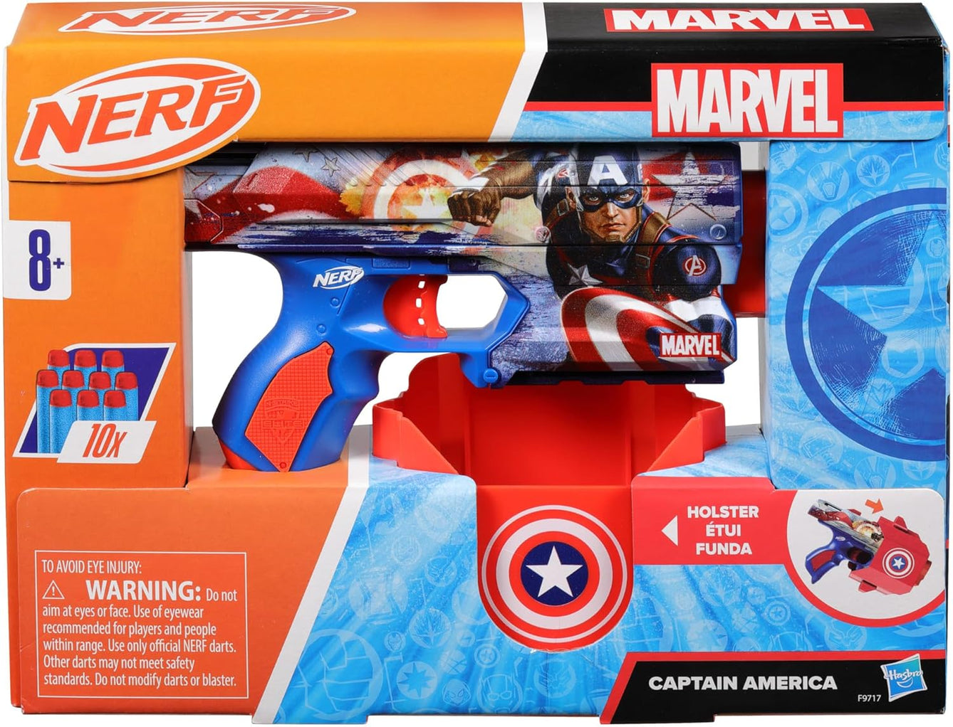 HASBRO NERF MARVEL CAPTAIN AMERICA DART BLASTER