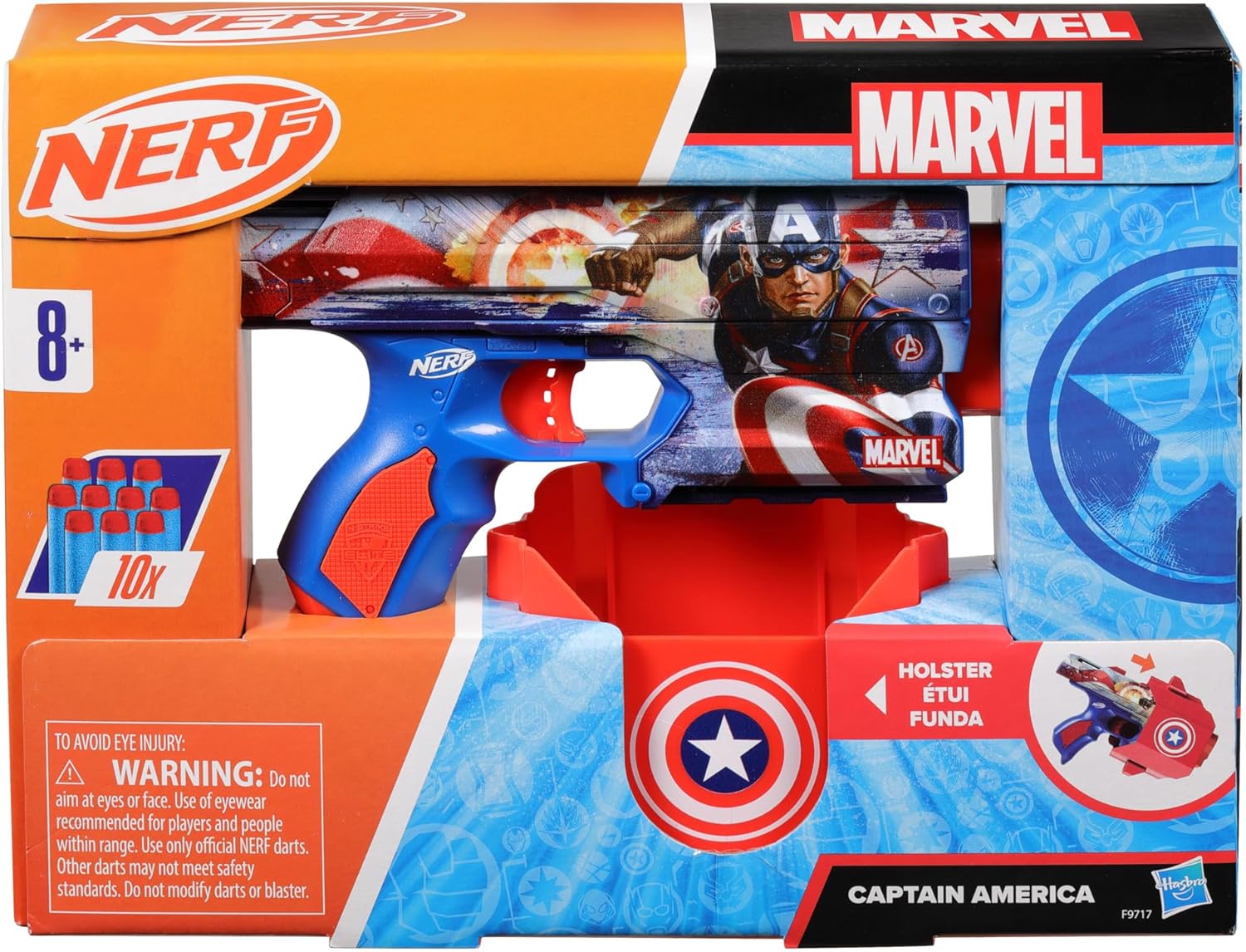 HASBRO NERF MARVEL CAPTAIN AMERICA DART BLASTER