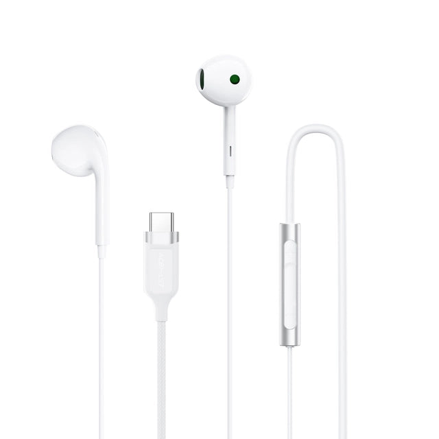 Acefast L7 USB-C Semi-In-Ear Wired Earphones With Mic – White 