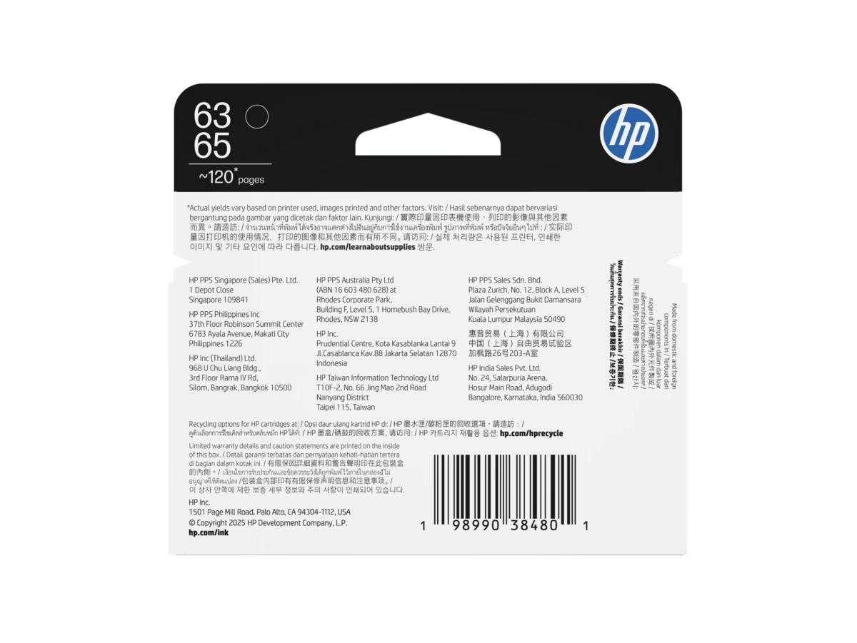 HP 63/65 Black Original Ink Cartridge