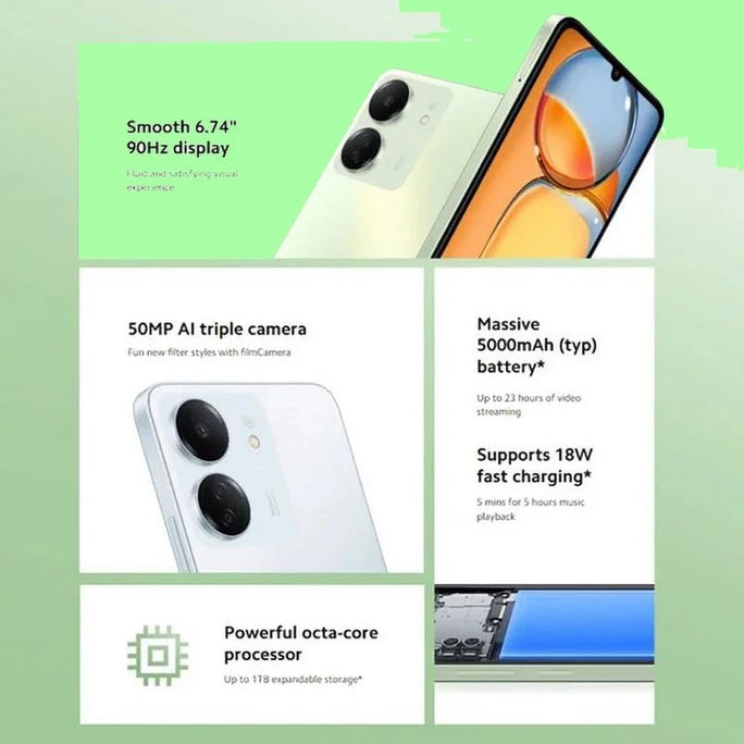 Xiaomi Redmi 13C (8GB RAM + 256GB RAM) (Clover Green)
