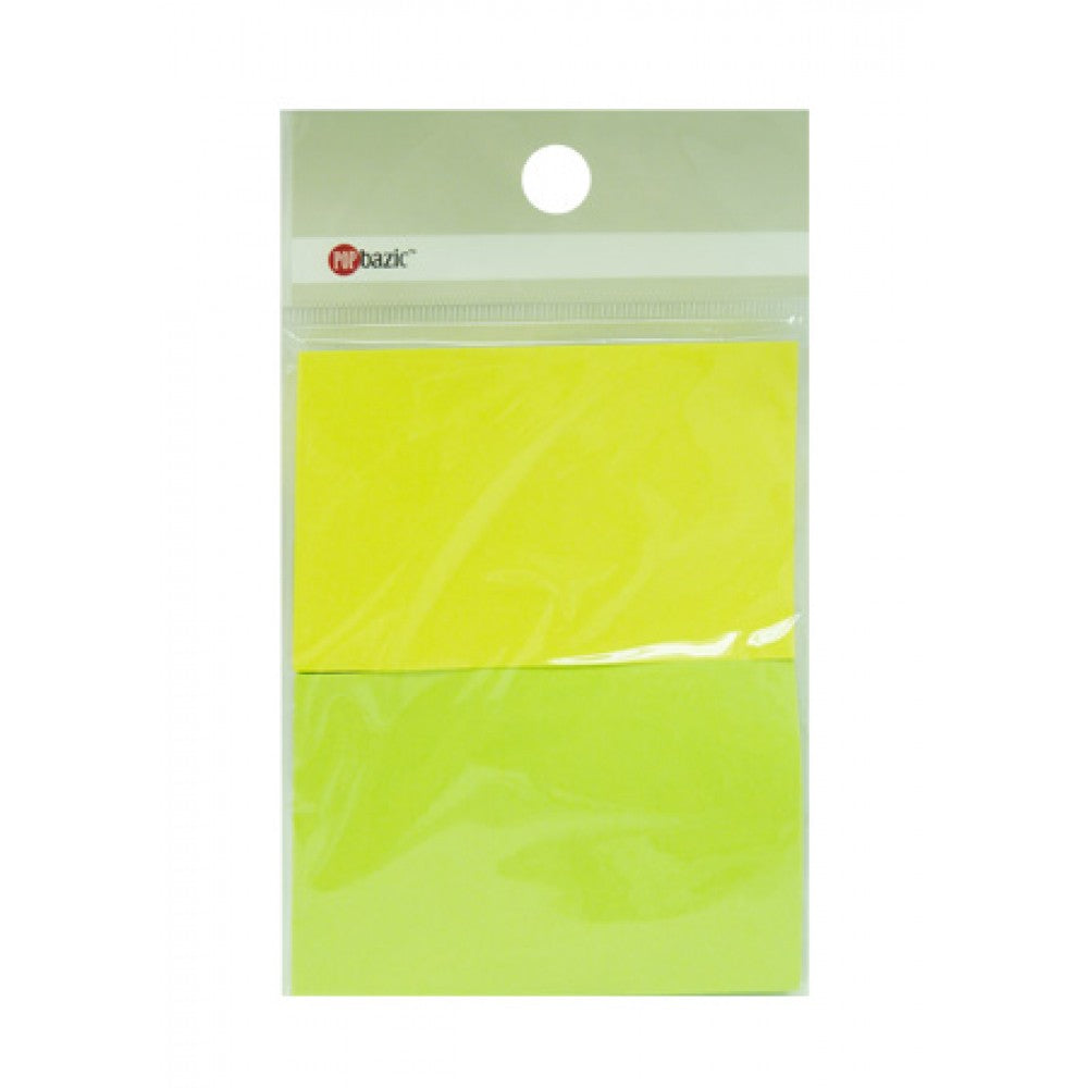 Pop Bazic Sticky Note Pad 3" X 2" 50's - Neon Yellow & Green