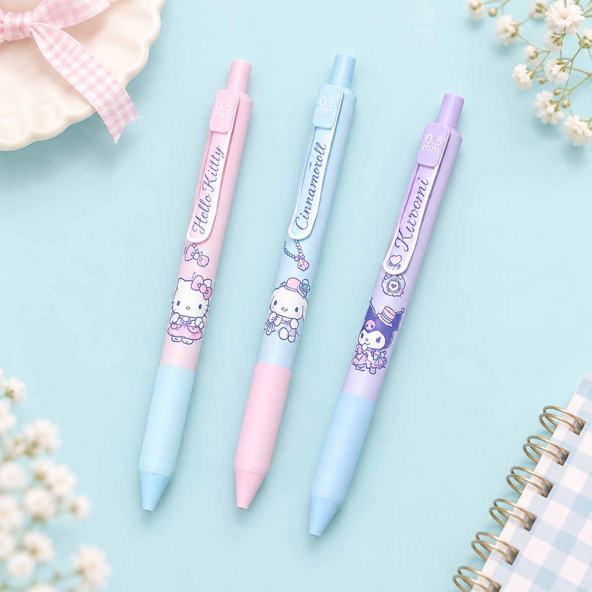  Sanrio Characters Pastel Retractable Gel Pen 0.5mm - 6 Assorted Design 