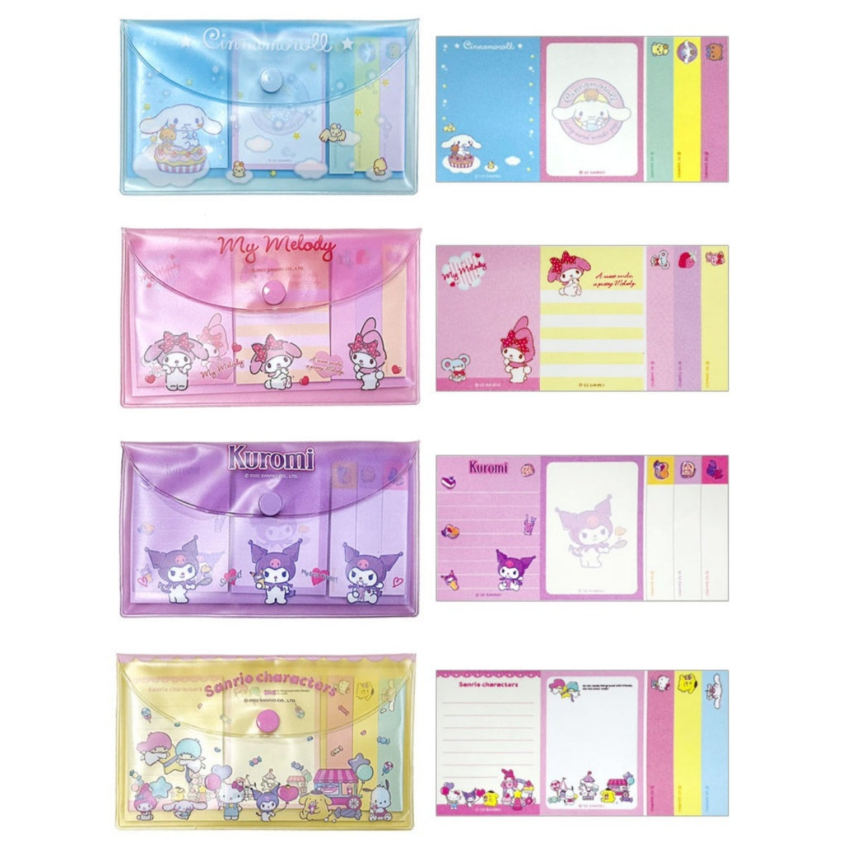 Sanrio Sticky Memo Pouch Set