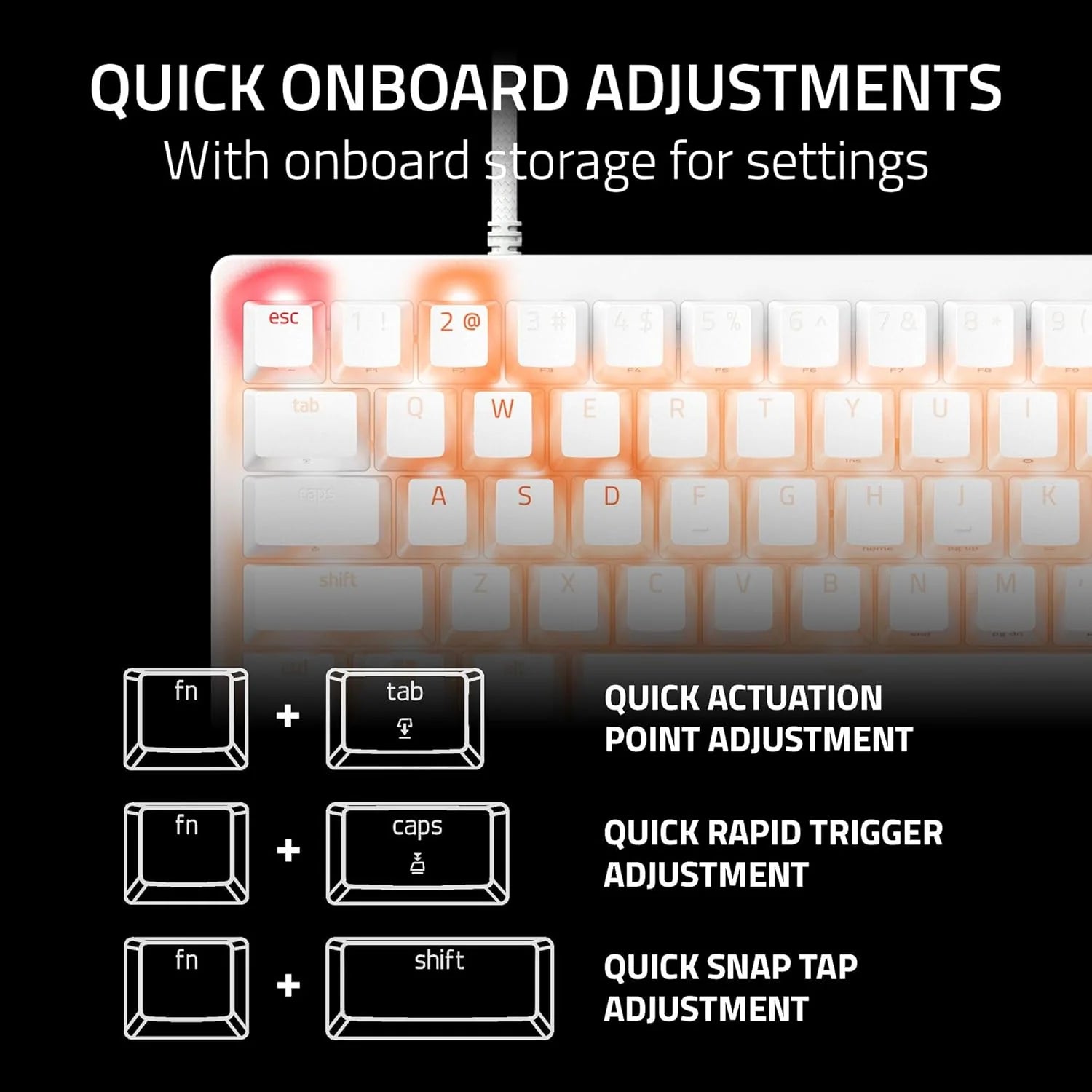 Razer Huntsman V3 Pro Mini Wired Gaming Keyboard - White