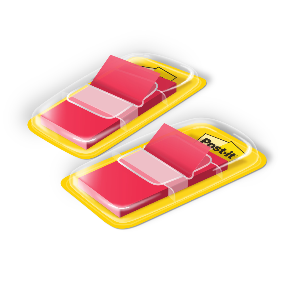 Post-it® 680-RD2 Red Flags Twin Pack, 1x1.7"