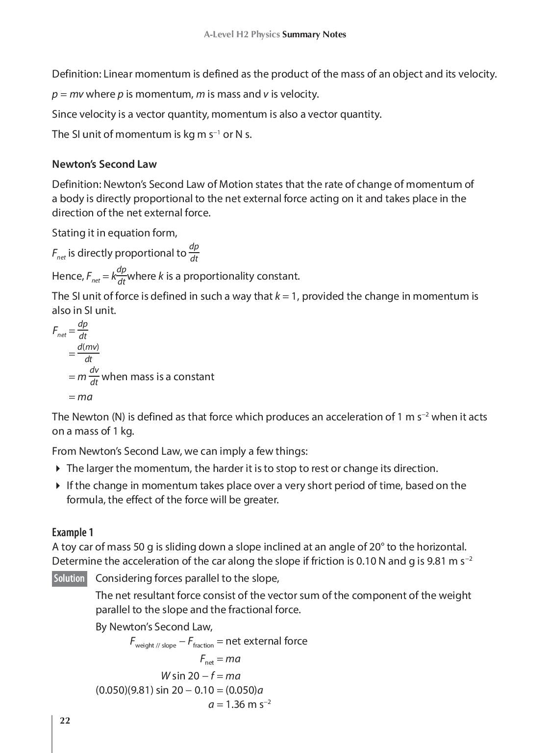 A-Level H2 Physics Summary Notes