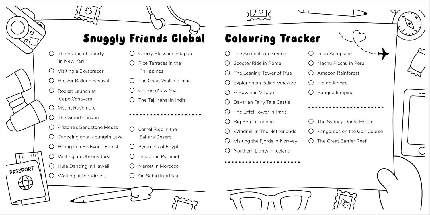 Snuggly Friends – Traveling the World: A Cozy & Comfy Colouring Book (Paperback)