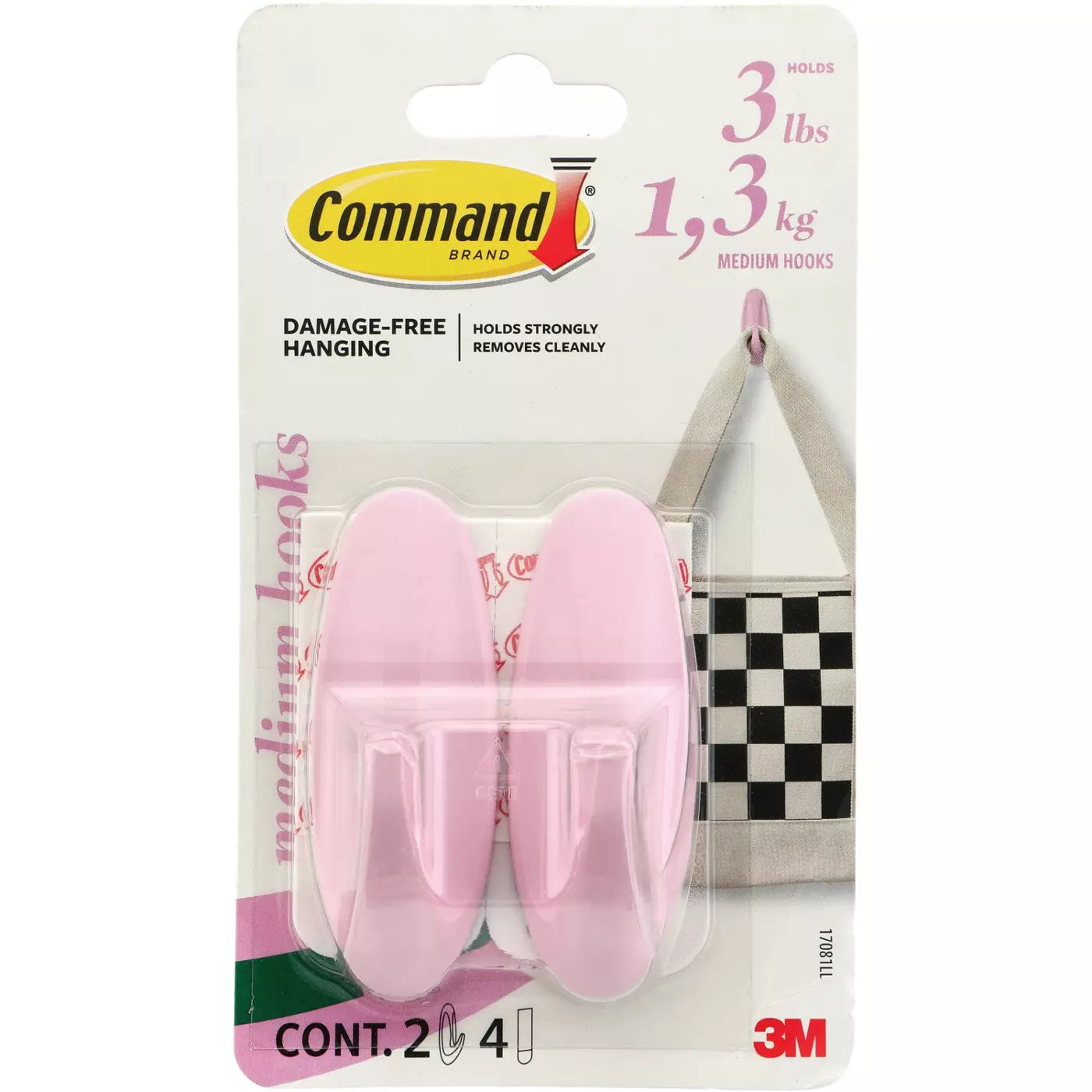 3m Cmd Med Designer Hook Pink 17081ll