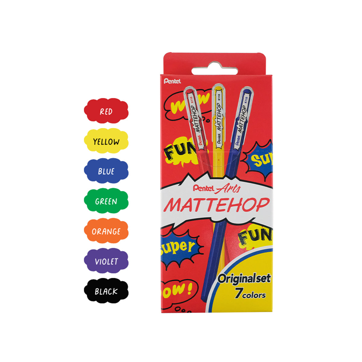 PENTEL MATTEHOP Gel Roller Pen Original Set