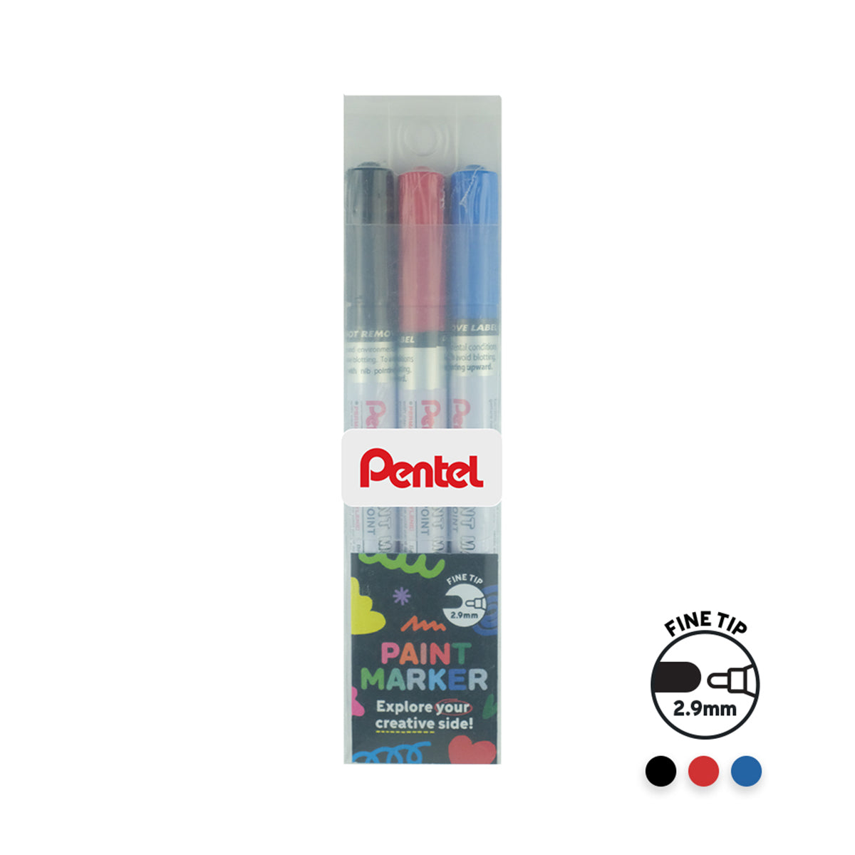 PENTEL Paint Marker Fine 3Col Abc Set