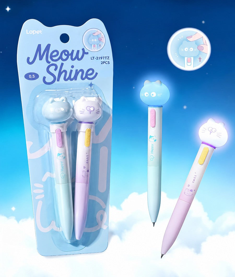 Meow Shine 0.5mm Black Ink Gel Pen 2pcs