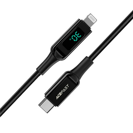 ACEFAST iPhone Charger Cable [Apple Mfi-Certified] USB C to Lightning Cord PD 30W Fast Charging with LED Display for iPhone iPad (3.9FT)