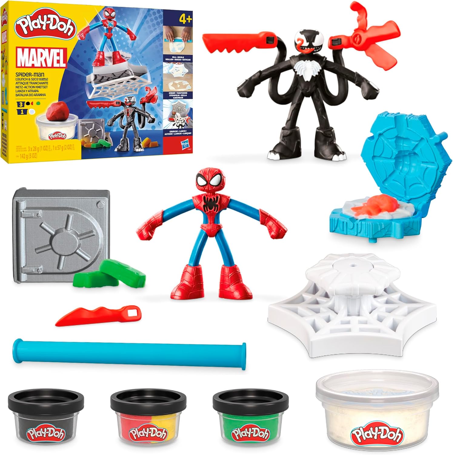HASBRO PLAYDOH MARVEL SPIDERMAN LAUNCH & SLICE BATTLE PLAYSET