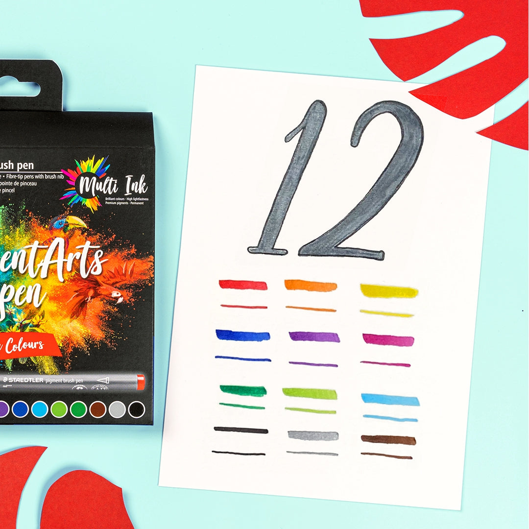 Staedtler Pigment Brush Pen 12's Basic colours