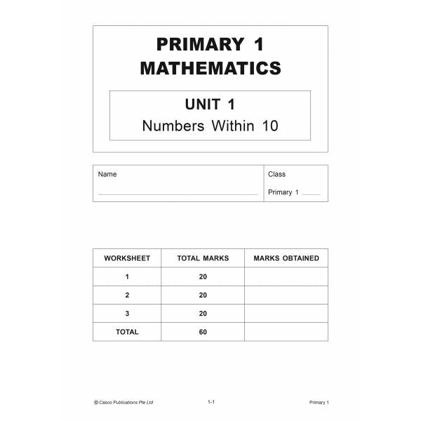 Primary 1 Topical Maths Worksheets (Pack)