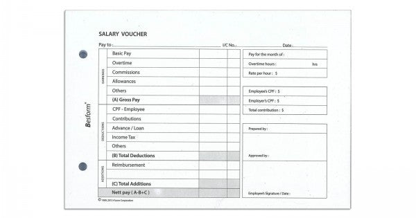 Salary Voucher 100's Bvsa