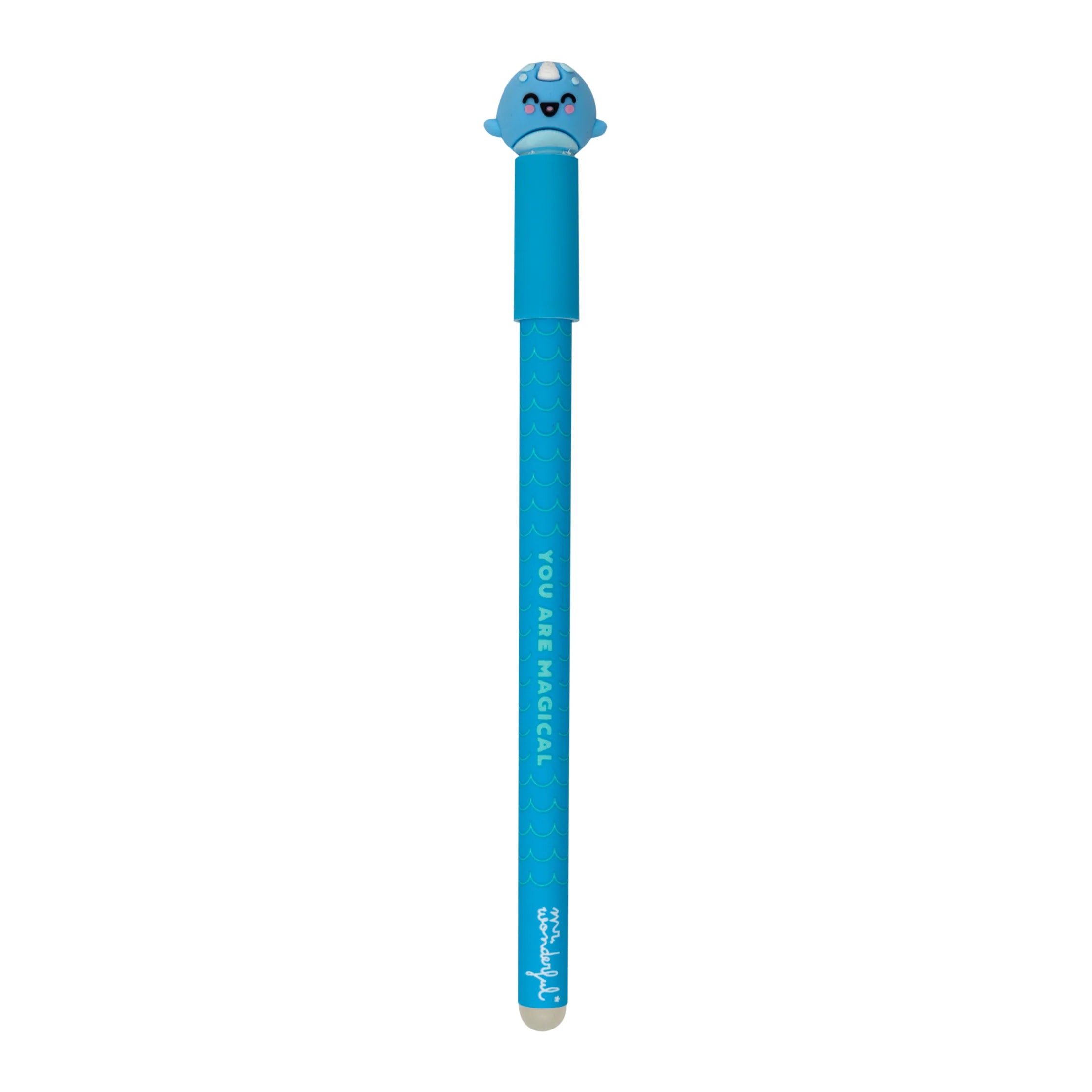 Erasable Pen With Cap - Karl The Narwhal