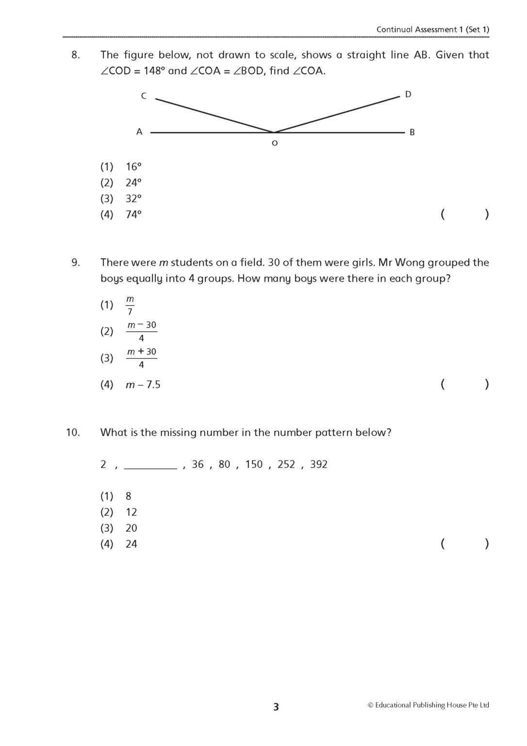 Primary 6 New Ca And Sa Maths Papers