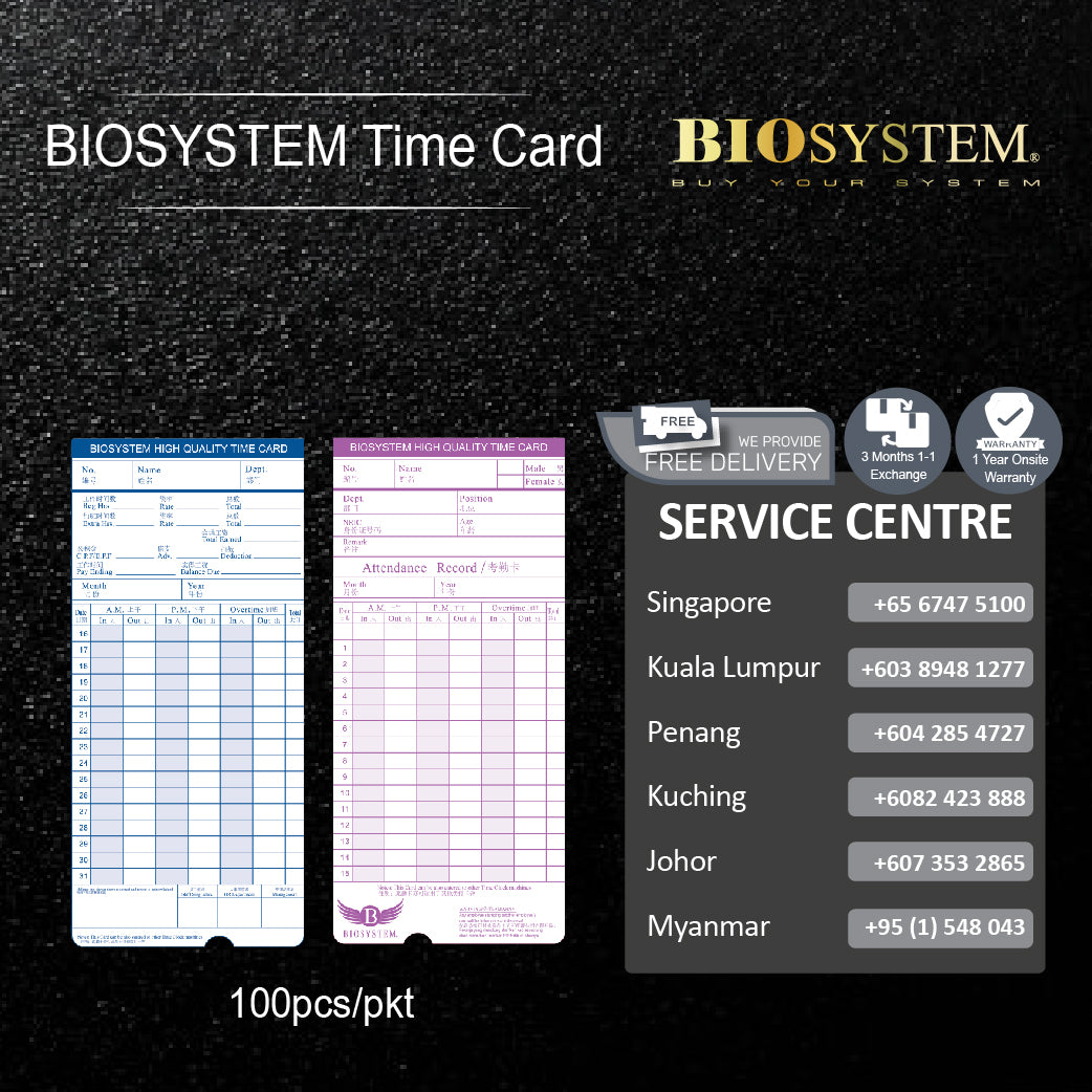 BIOSYSTEM TIME CARD 100'S
