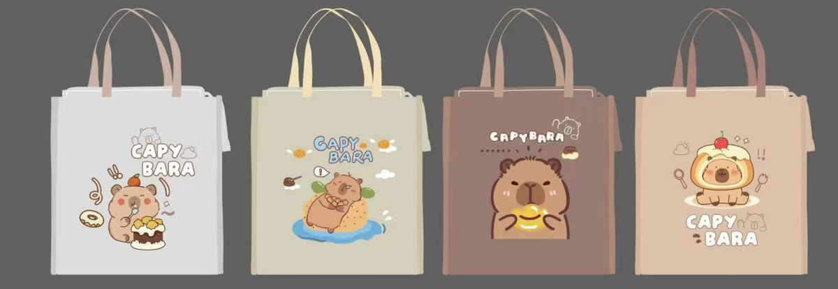 ASSORTED TUITION BAG WITH MESH POCKET CAPYBARA 77634
