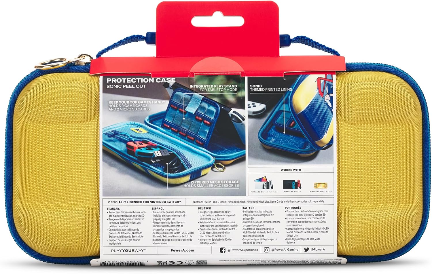 PowerA Protection Case for Nintendo Switch, OLED, Switch Lite - Sonic Peel Out (Officially Licensed)
