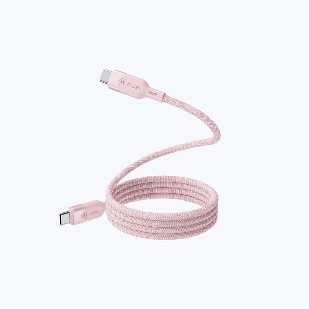 Mazer InfiniteLink Cobra2 240W USB C-C Magnetic Cable (1.25m) Pink