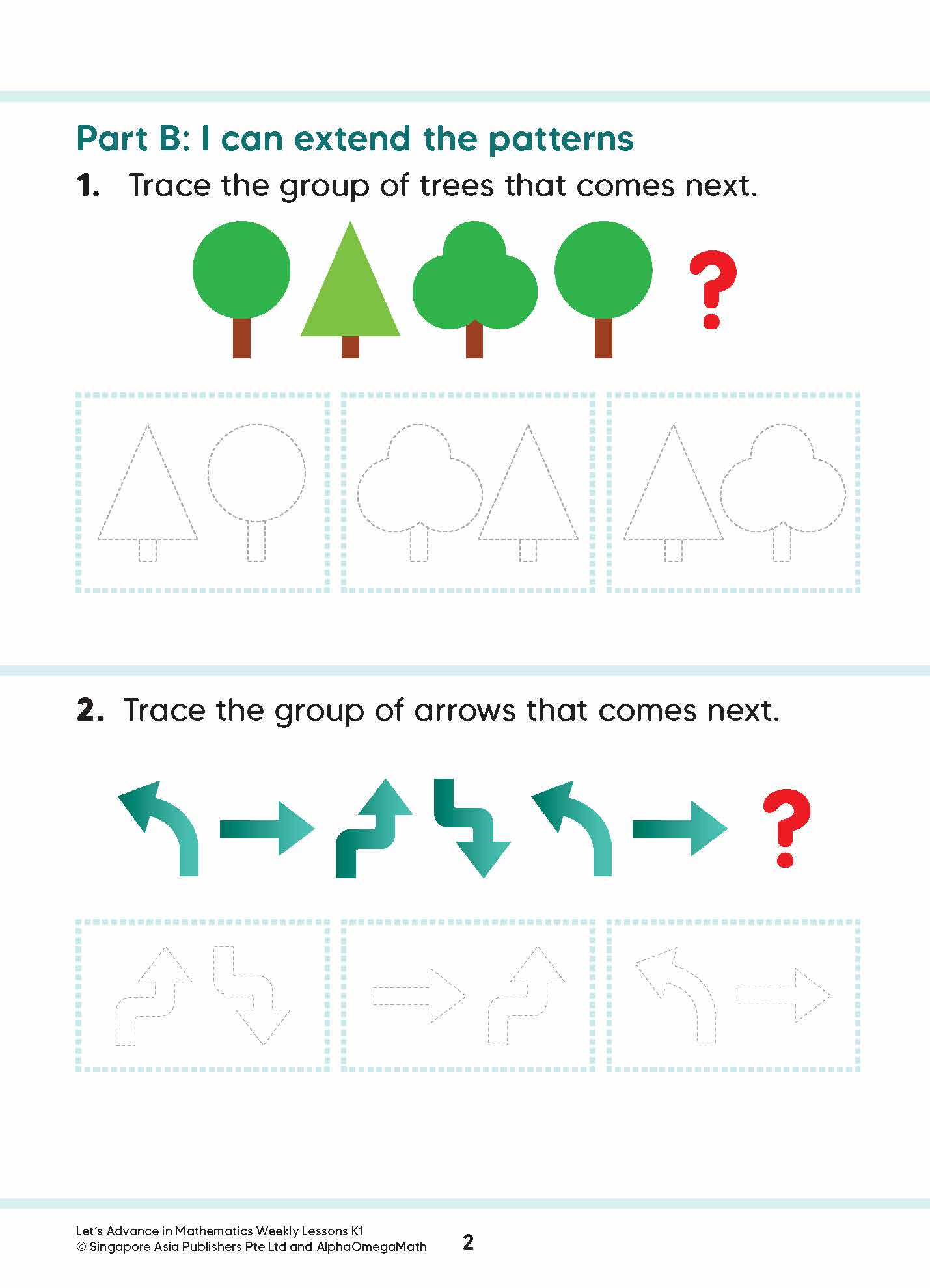 Let’s Advance in MATHEMATICS WEEKLY LESSONS Kindergarten 1