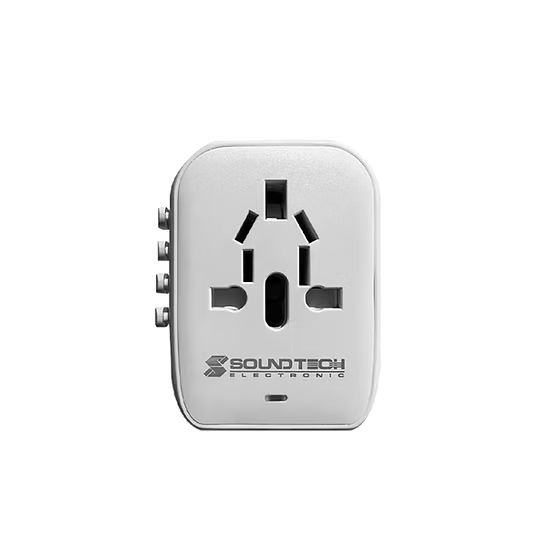 SOUNDTEOH TA-820 Travel Adaptor with 20W Four USB A+C Quick Charger