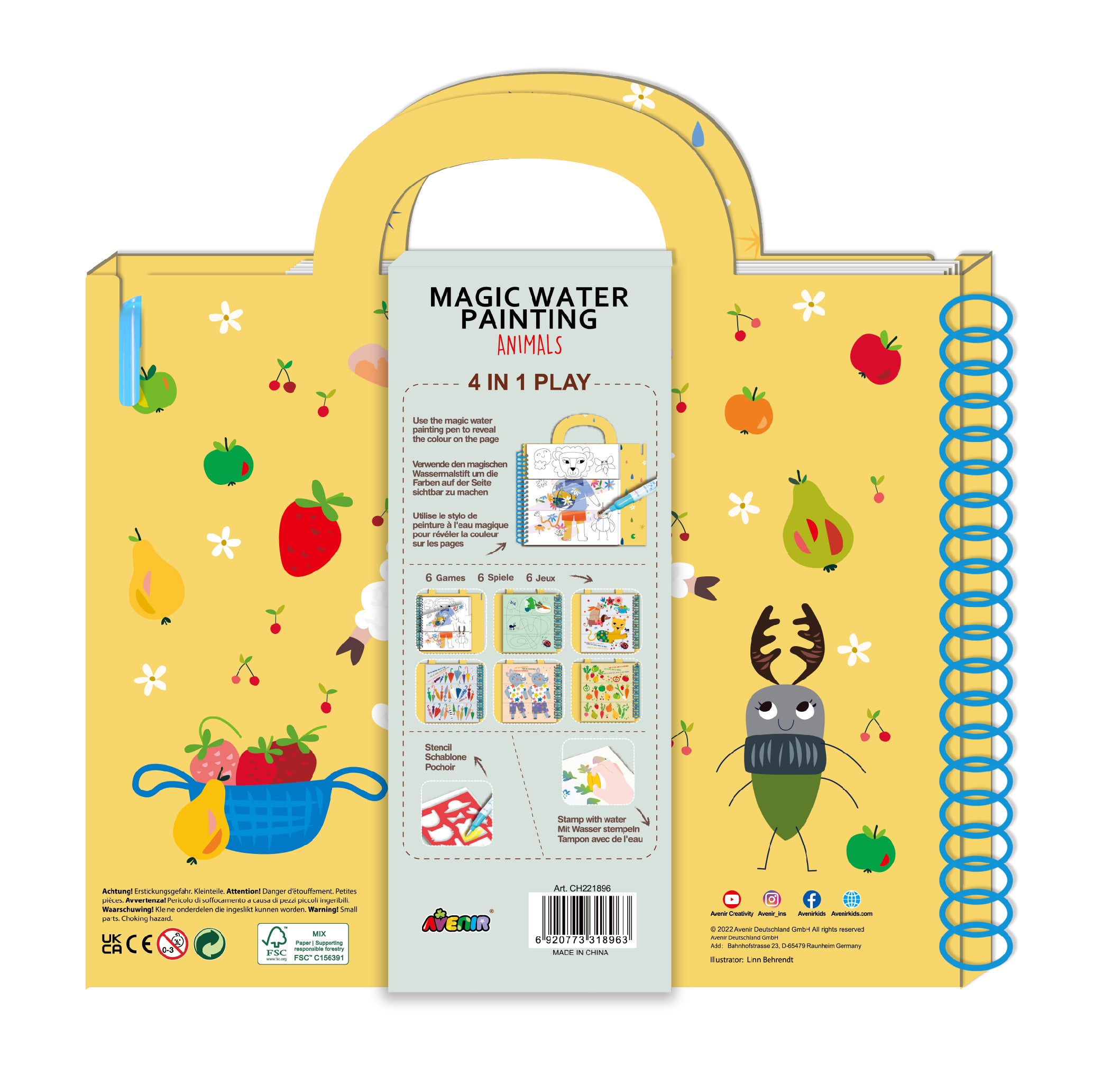 Avenir Magic Water Painting Animals 4in1