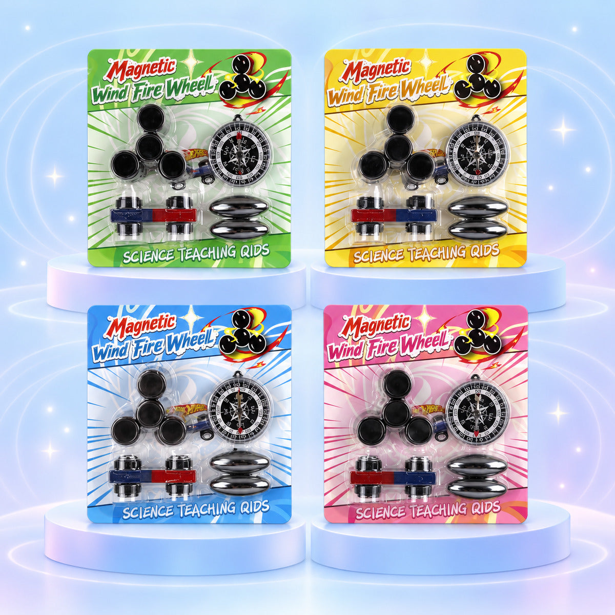 Magnetic Spinner Science Experiment Set – 4 Assorted Colour
