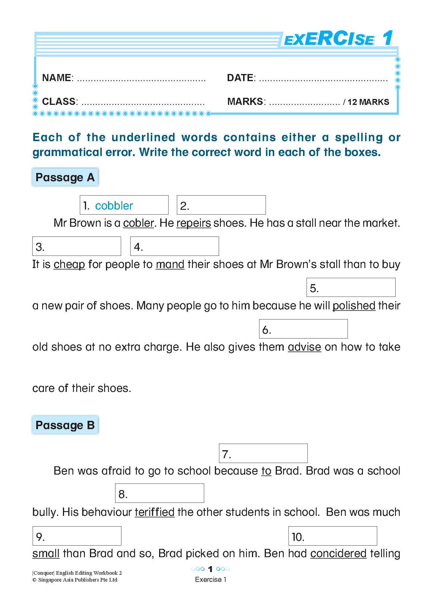 Primary 2 Conquer English Editing Workbook 2-3rd Edition