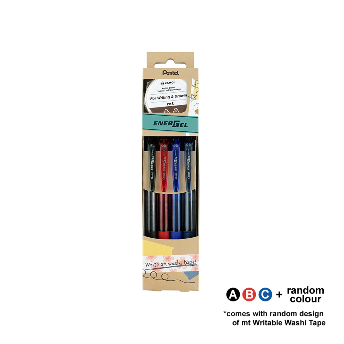 PENTEL Energel Washi Tape Set 0.5Mmbln10