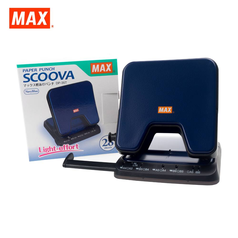 MAX 2-HOLE PAPER PUNCH DP-35T LIGHT EFFORT, NAVY BLUE