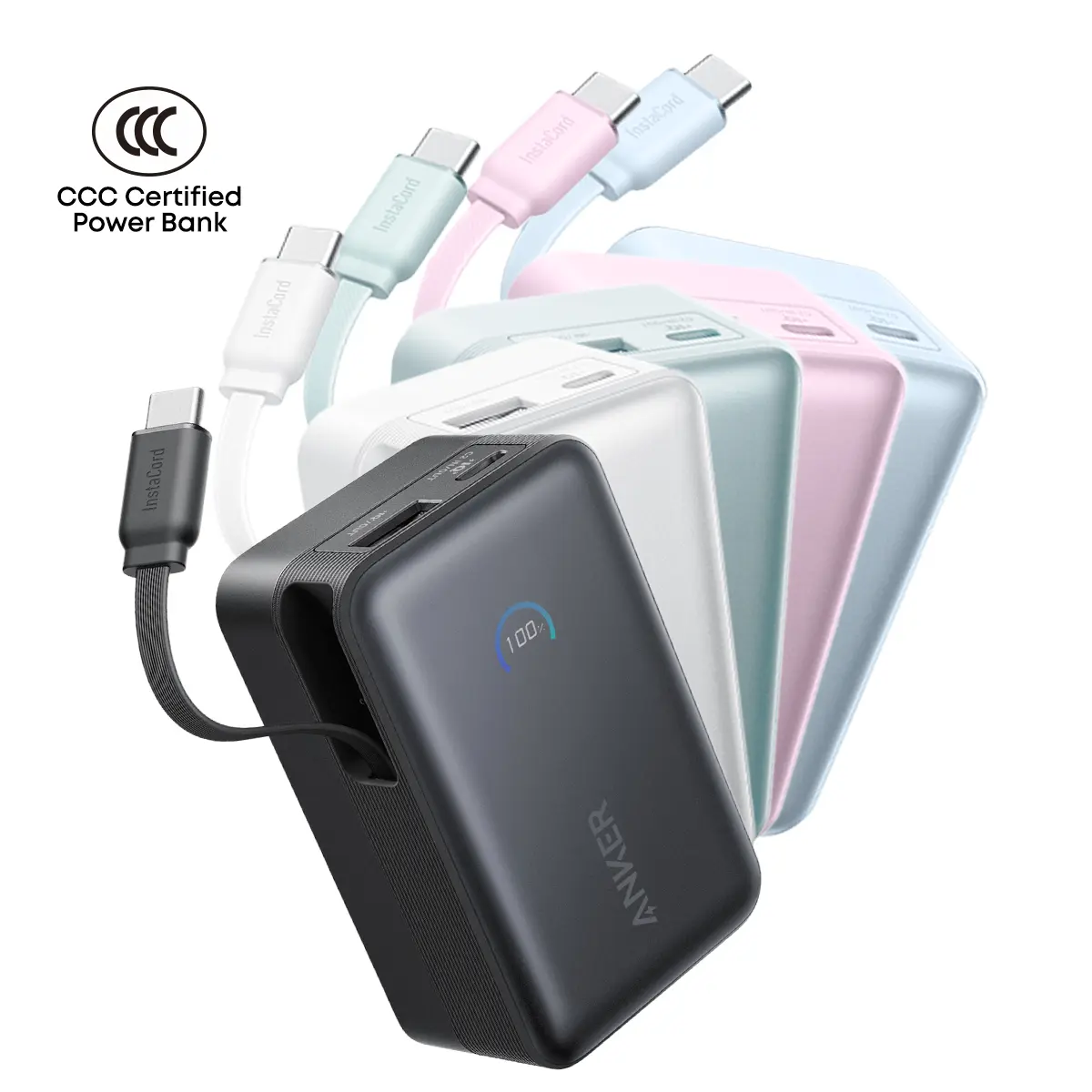 Anker Nano Power Bank 10000mAh 45W with Built-In Retractable USB-C Cable