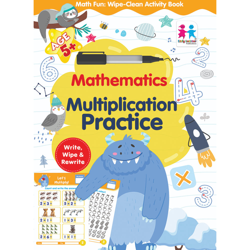 K1 Wipe Clean Activity Book Mathematics Multiplication Practice
