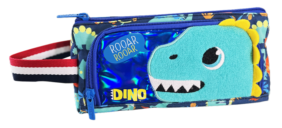 ASSORTED DOUBLE ZIPPER PENCIL BAG U2099