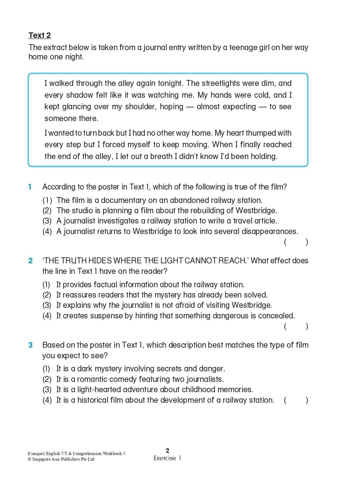 Conquer English Visual Text Comprehension & Comprehension Workbook 5