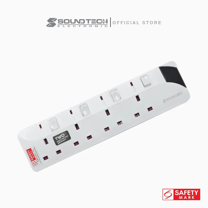Soundteoh 4 Way Extension Socket 3 Metres PS-004A/3M
