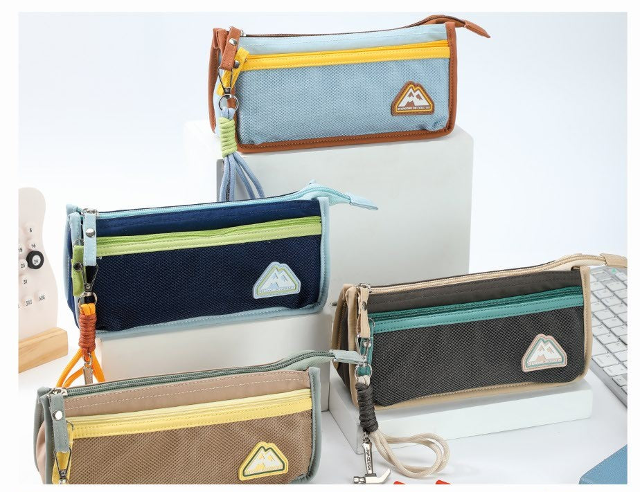  Large Capacity Pencil Bag with Wrist Strap – 4 Assorted Colour 
