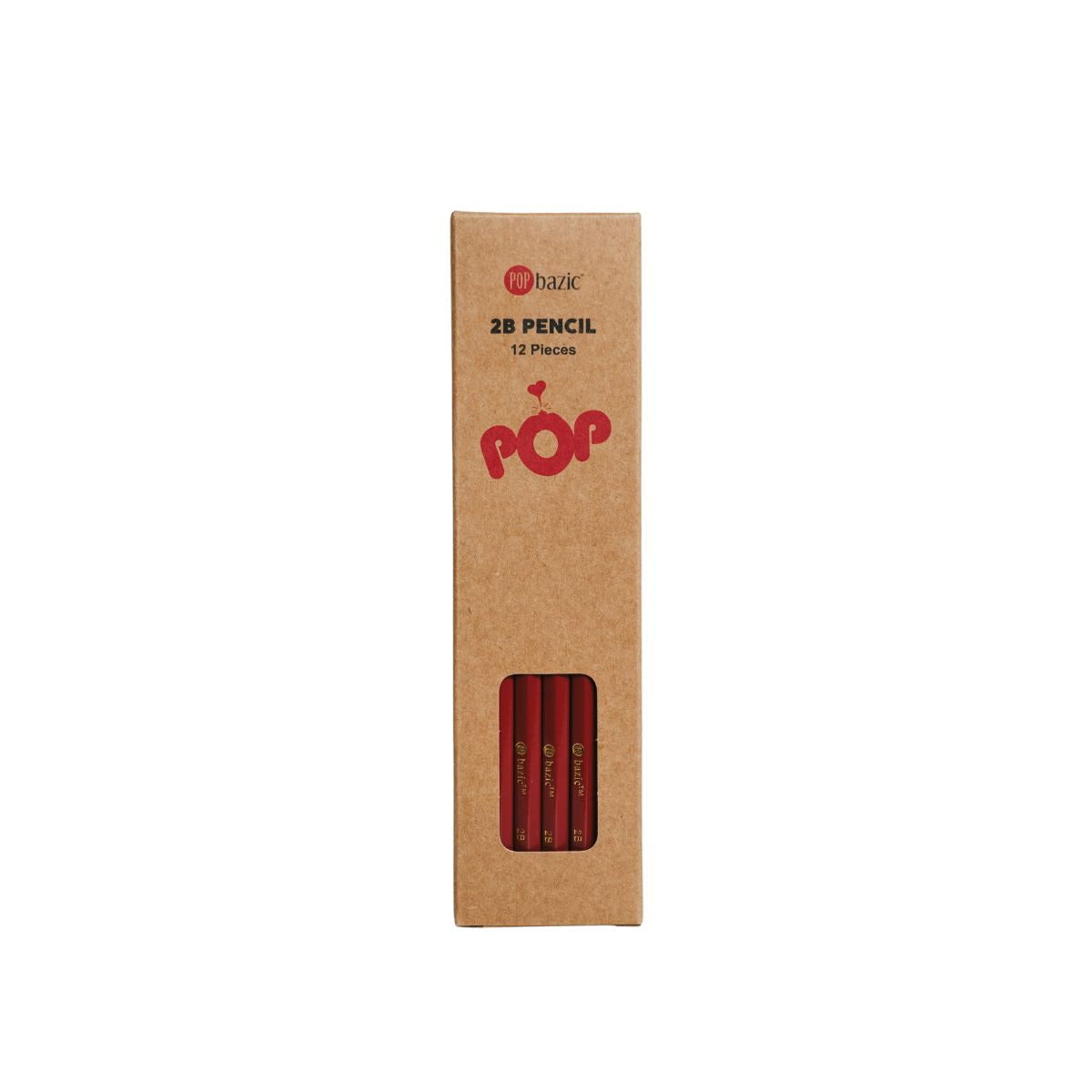 Pop Bazic 2B Pencils 1106 Red (12-Pieces)