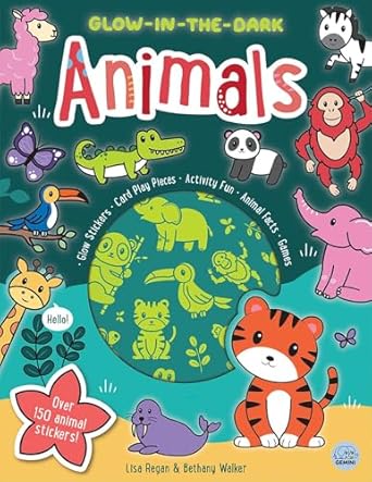 Glow-in-the-Dark Animals Sticker Activity Book