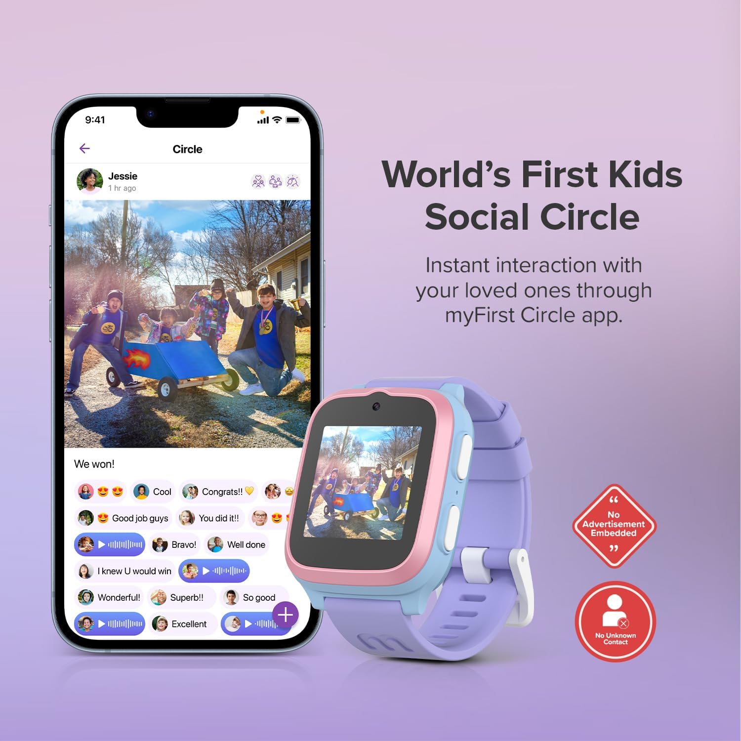 myFirst Fone S3+ 4G Kids Smart Watch (Cotton Candy Mix)