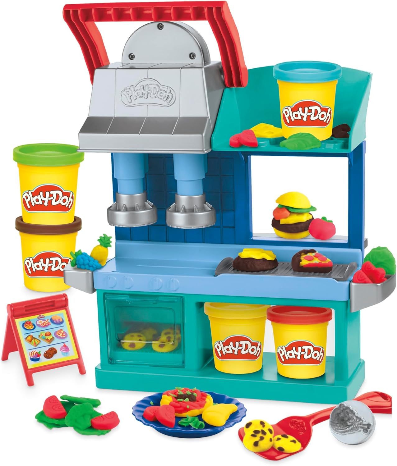 HASBRO PLAYDOH KITCHEN CREATIONS BUSY CHEFS RESTAURANT PLAYSET
