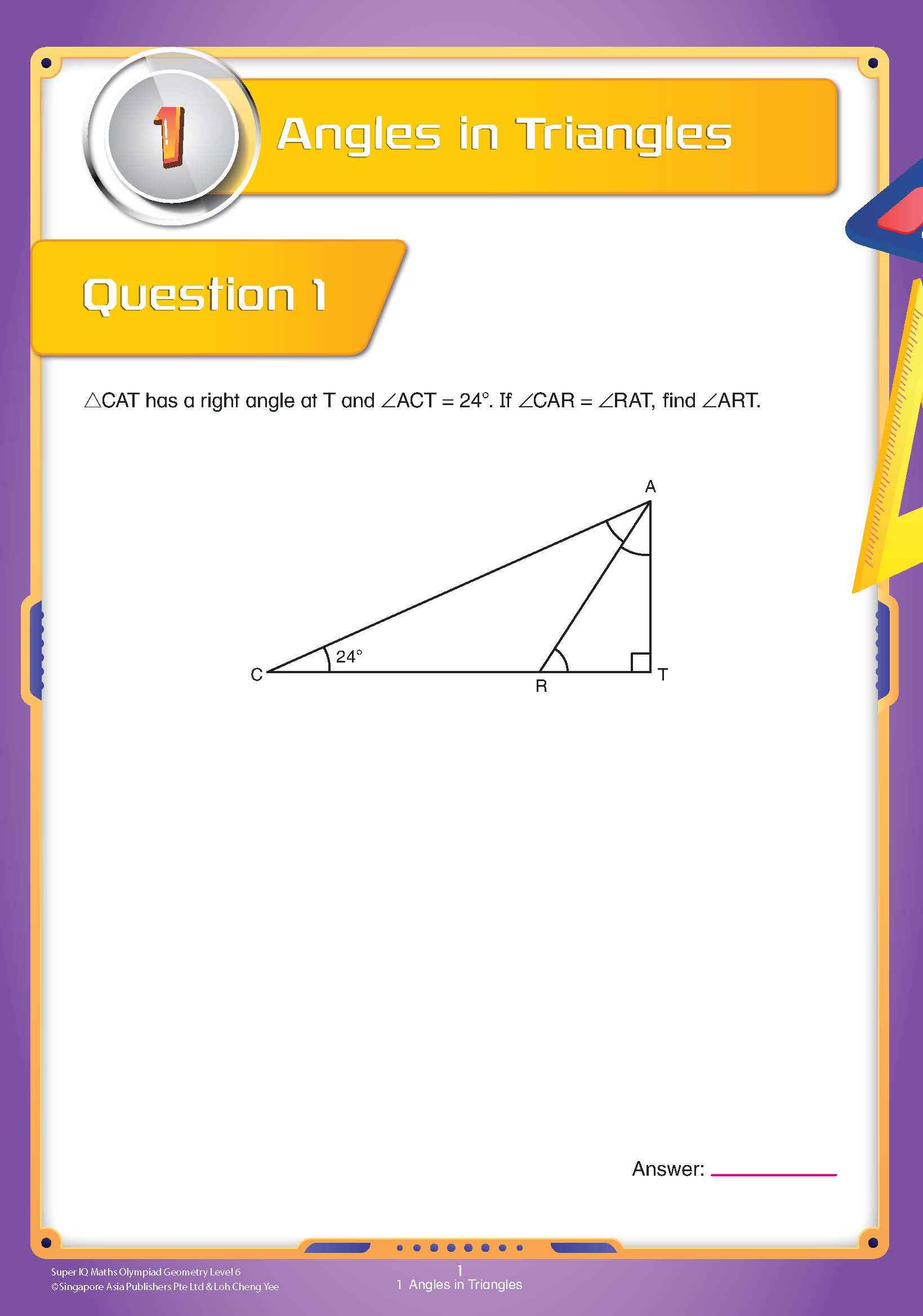 Super IQ Maths Olympiad GEOMETRY Level 6 Advanced (11-12 years)