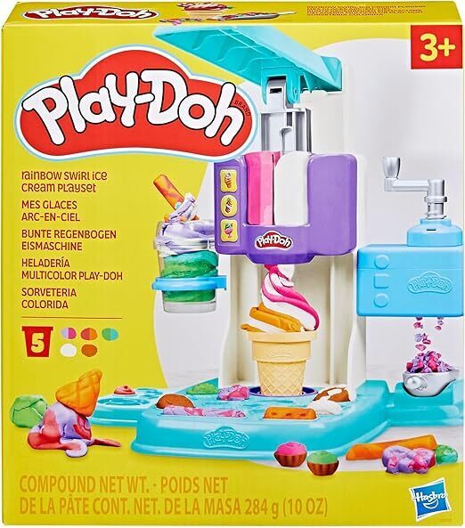 HASBRO PLAYDOH RAINBOW SWIRL ICE CREAM PLAYSET