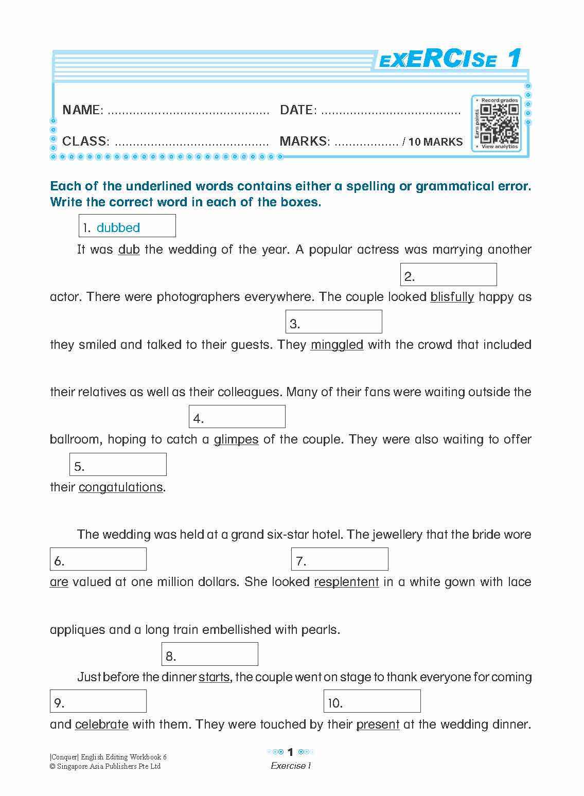 Primary 6 Conquer English Editing Workbook 6-5th Edition