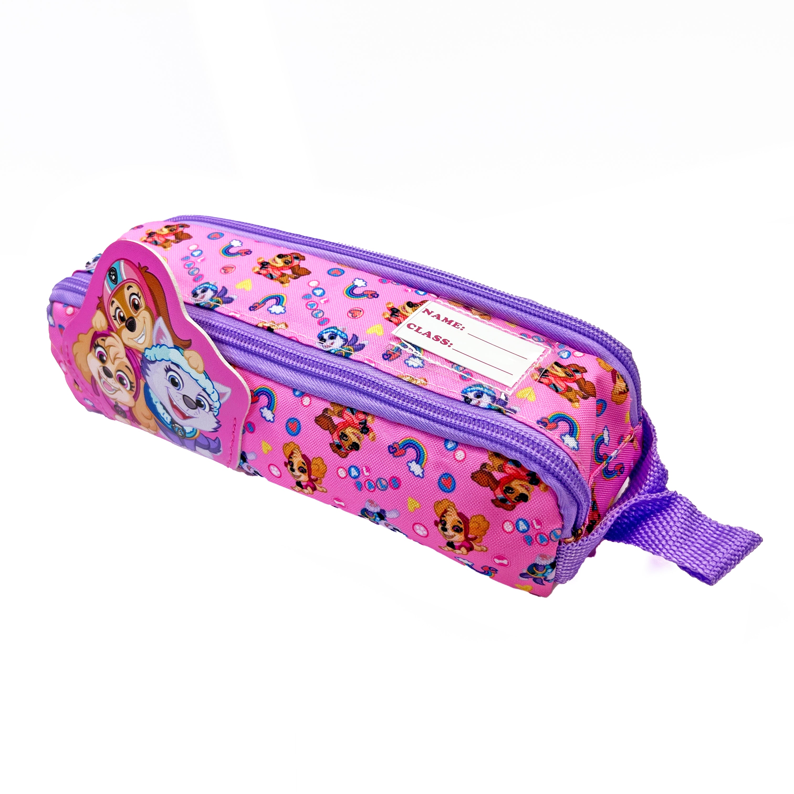 PAW PATROL DOUBLE ZIP PENCIL BAG PINK 