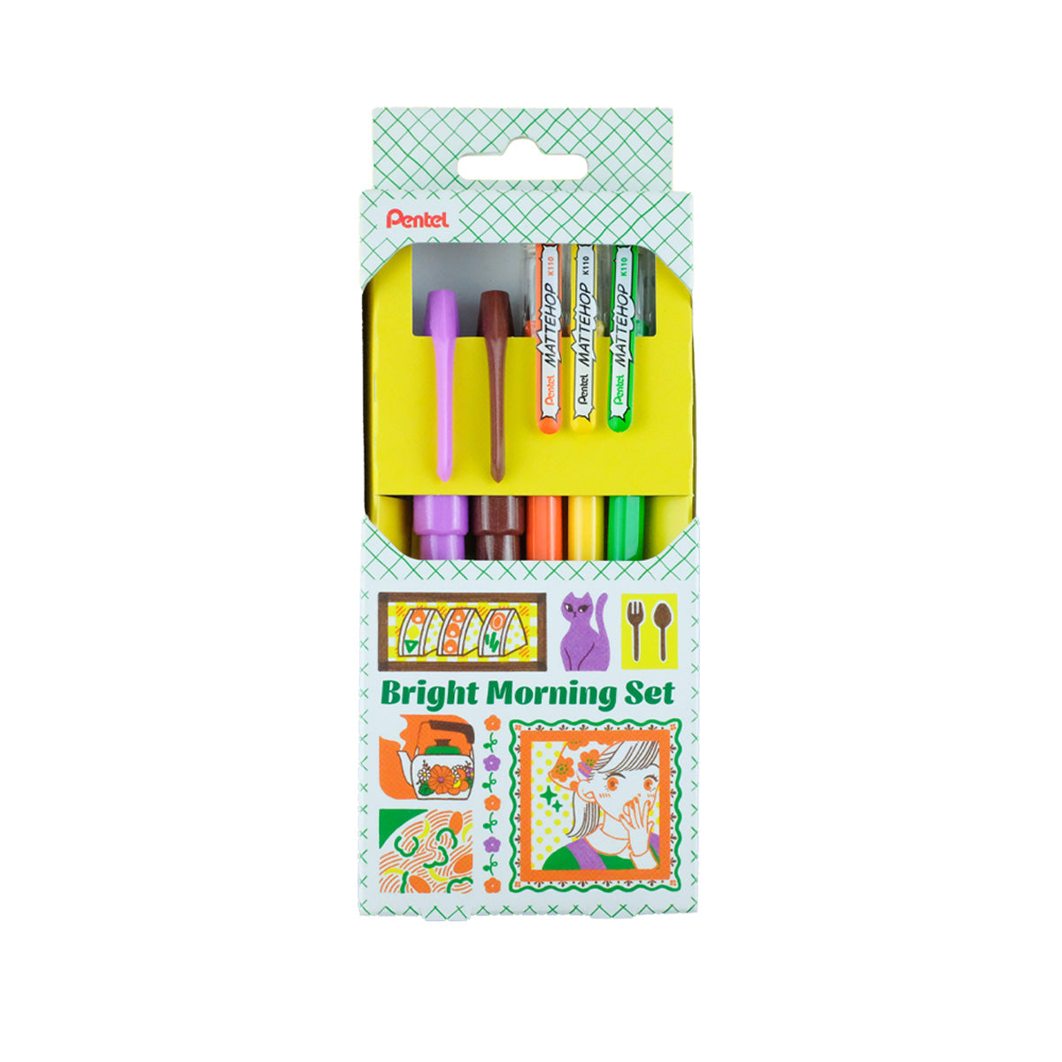 Pentel Matthehop Gel Pen (Bright Morning Set)